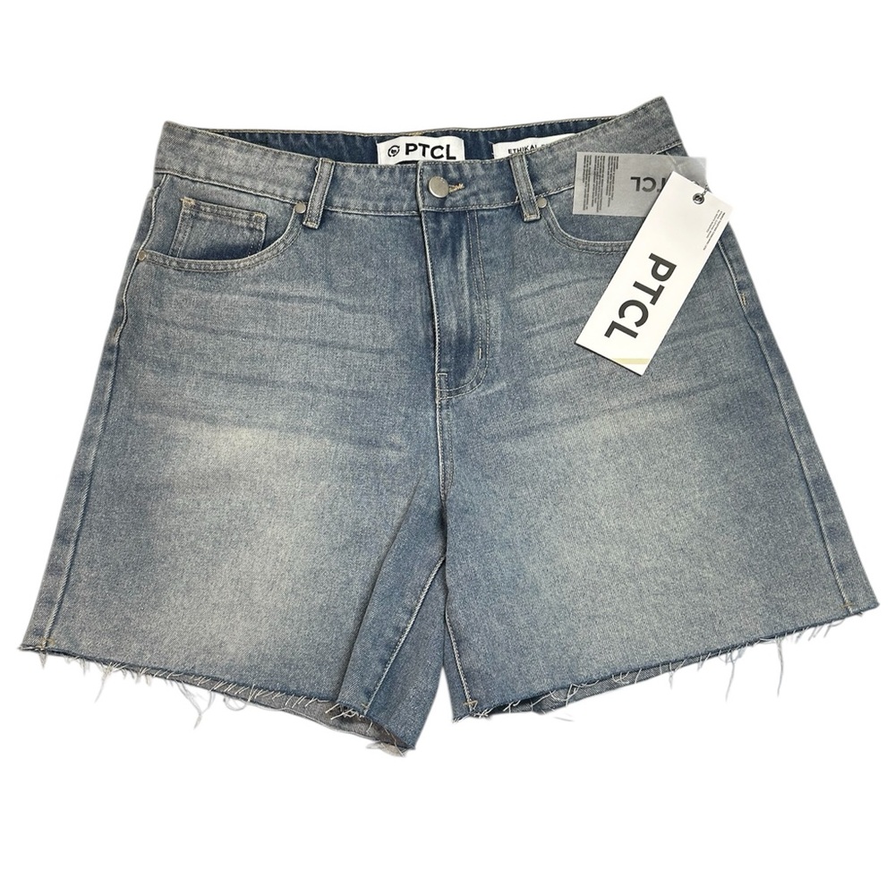 NWT PTCL Ethikal Brand Light Wash Denim Shorts Size 30